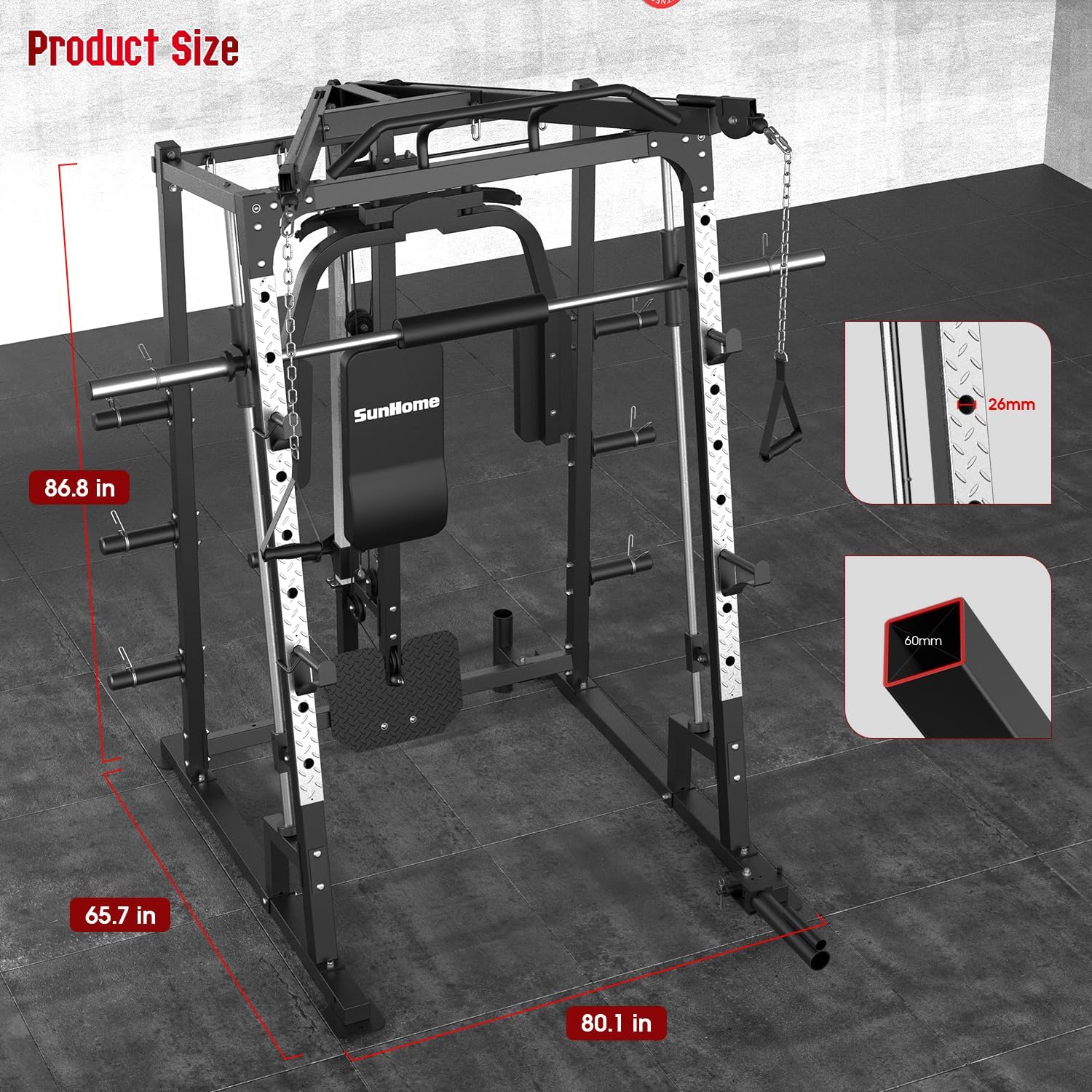 โครงสร้างฝึกความแข็งแรงแบบสมิธ - Lat Pulldown Cable บทวิจารณ์และราคา